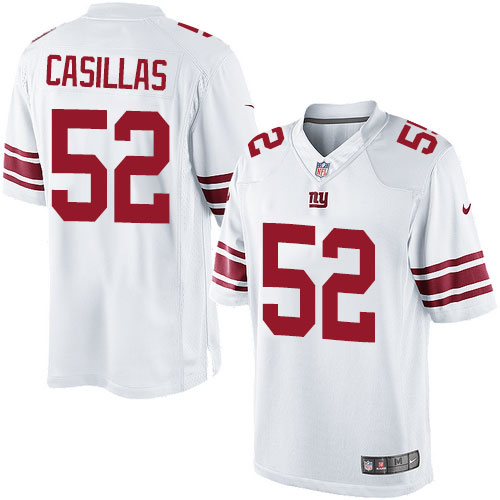 Men's Limited Jonathan Casillas Nike Jersey White Road - #52 NFL New York Giants
